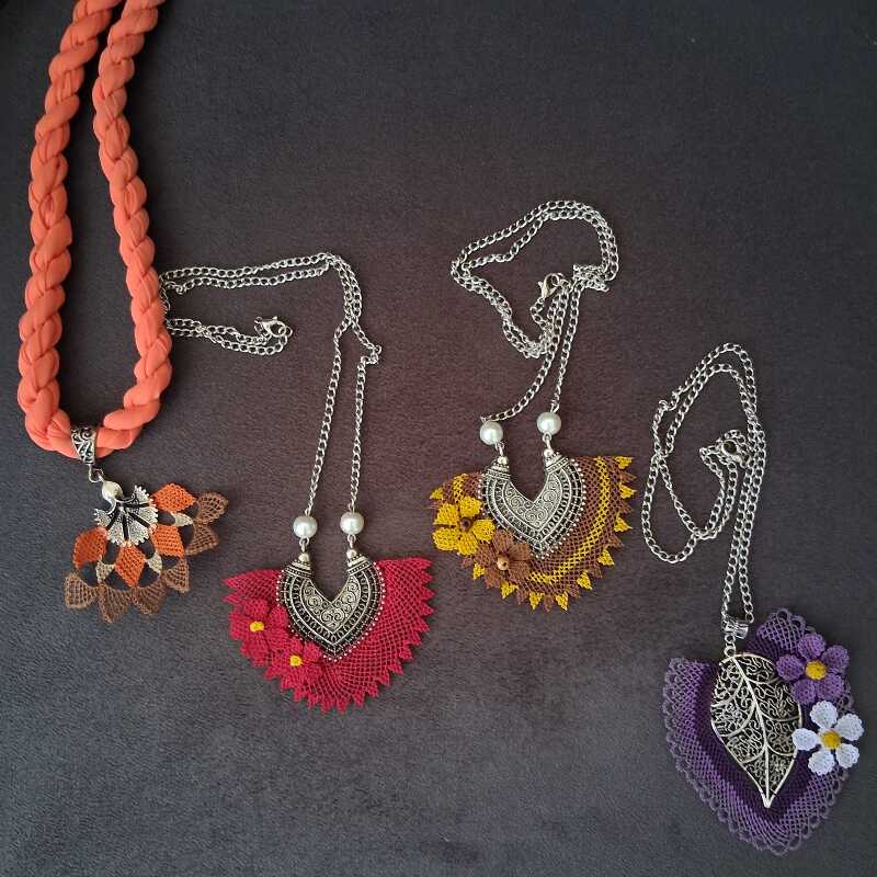 İğne oyası takı kolyeler 