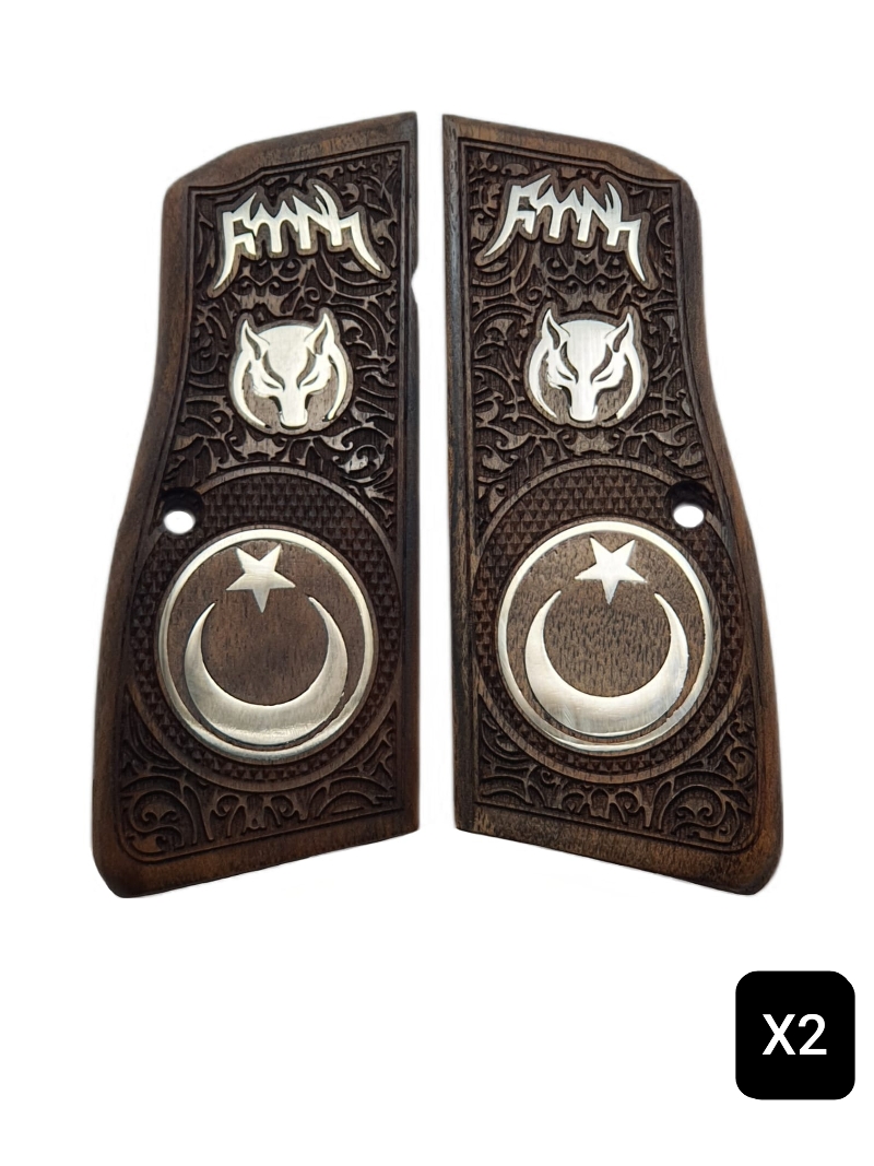 AHŞAP 3 LOGOLU KABZA KAPAĞI