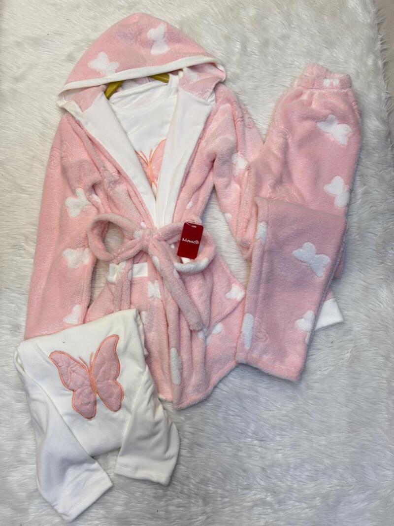 Kelebekli pink pijama takımı