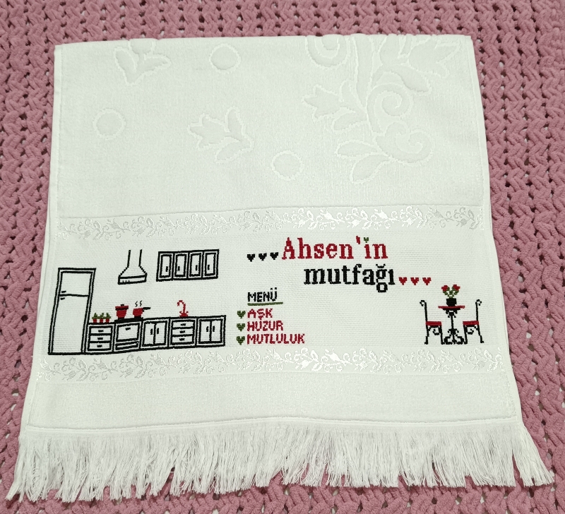 İsimli etamin havlu 