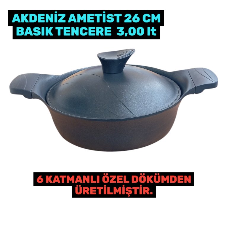 Akdeniz Ametist 26 Cm basık döküm kap