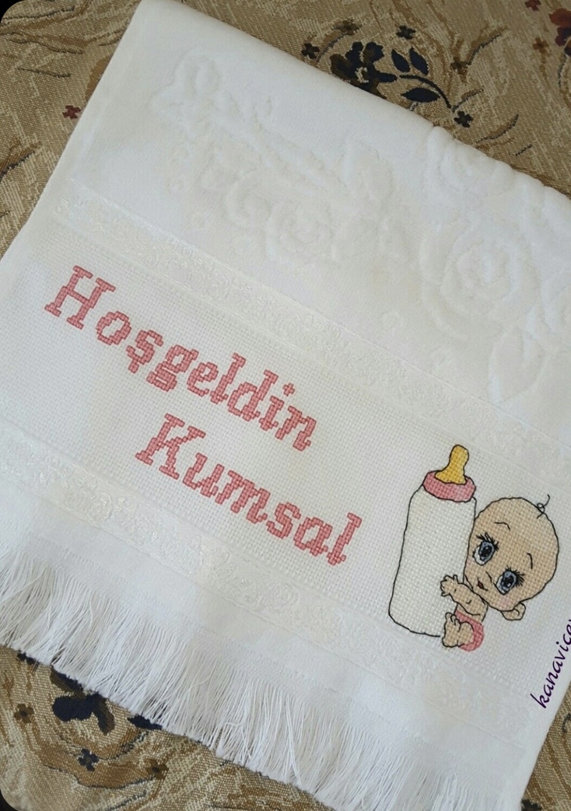 İsme Özel Büyük Etamin Havlu