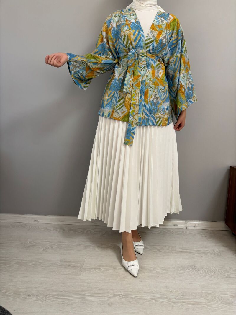 Kimono ve etek takımı